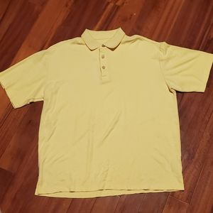 Jamaica Jaxx Men's Polo Golf Shirt Large - Yellow White Stripe